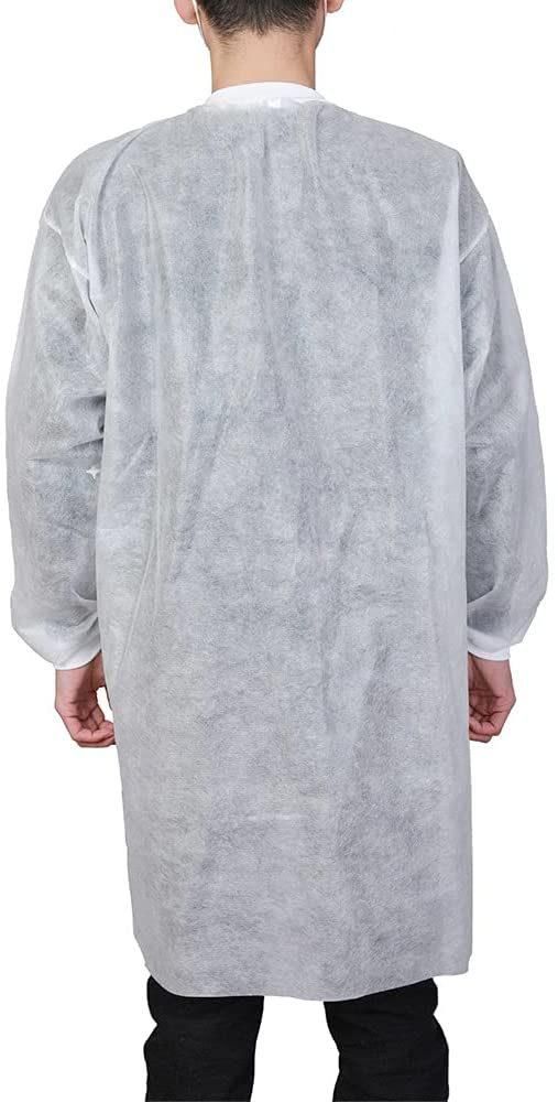 Cheap Surgical Disposable Spp Labcoat with 4 Press-Buttons