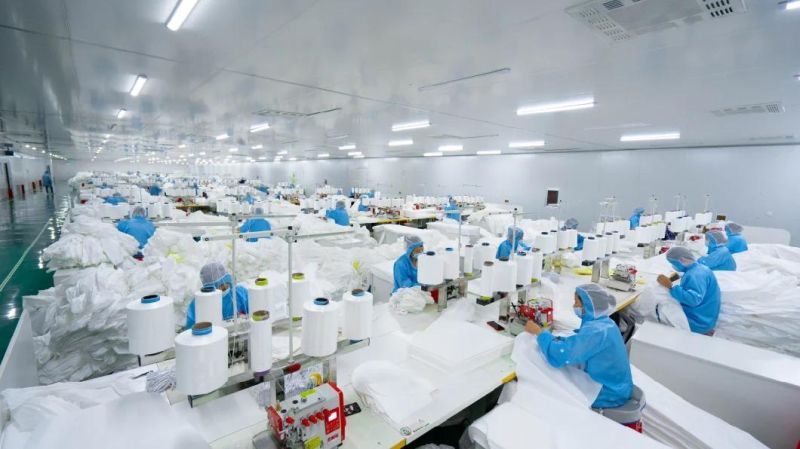 Hospital Isolation Gown Coveralls Disposable Suit Manufacturer with Tape