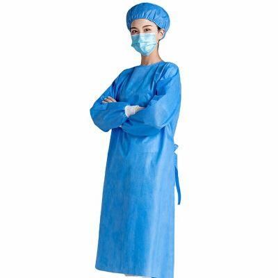 SMS Non Woven Gown Medical Protective Clothing Reinforced Surgical Fluid-Resistant Disposable Gowns