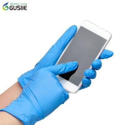 Gusiie Cheap Price 100PCS Box Disposable Blue Nitrile Medical Examination Large Gloves