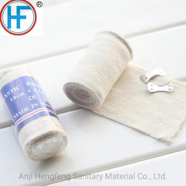 10cm X4.5m Skin Color or Natural or White Elastic Plain Bandage with ISO13485