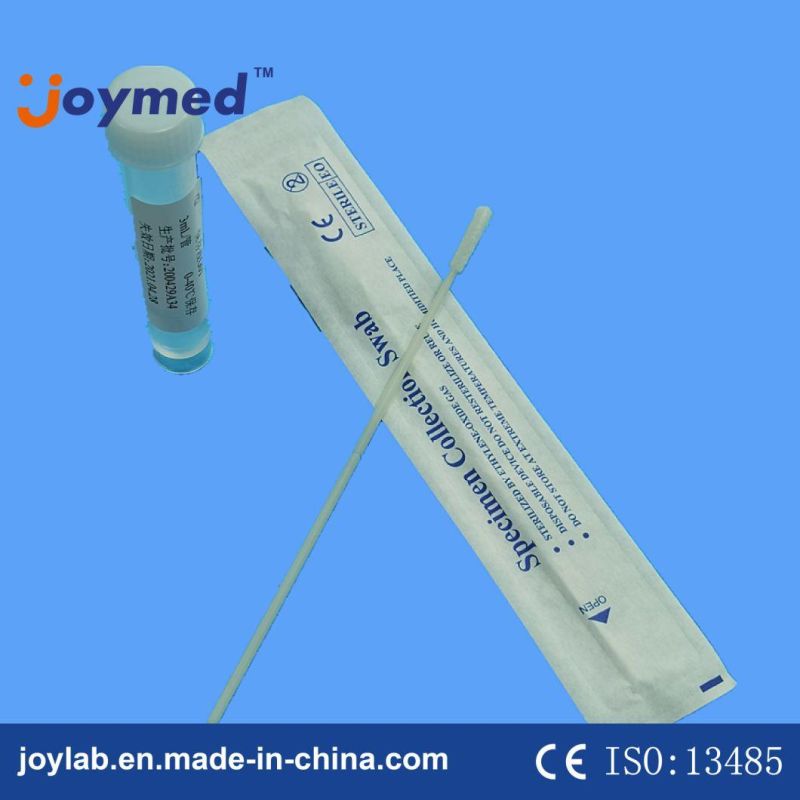 FDA Ce Tga Approved Sterile Utm Kit Vtm Kit 3ml Transport Media Nasopharyngeal Flocked Swab Throat Rayon Swab