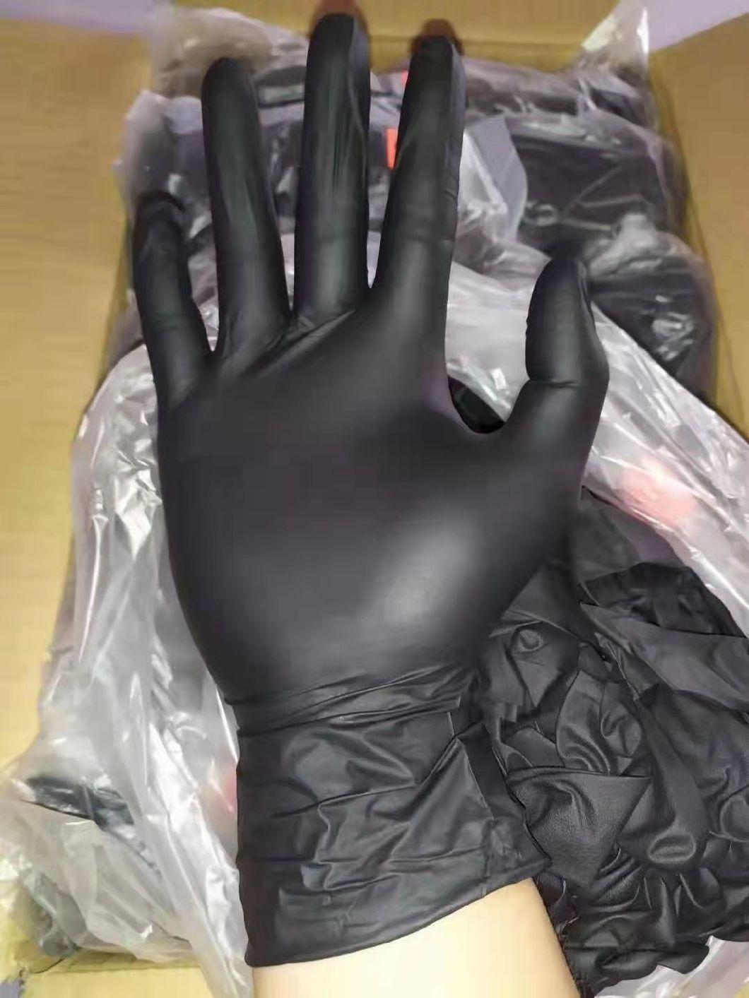 4.5g 5.0g 7.0g Tattoo Black Disposable Fiexible Nitrile Gloves