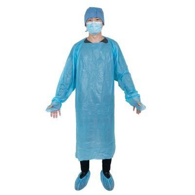 Hospital Surgical Gown Disposable Plastic Waterproof Medical Isolation Gown, CPE Gown for Visitor/Doctor/Nurse/Patient Gown