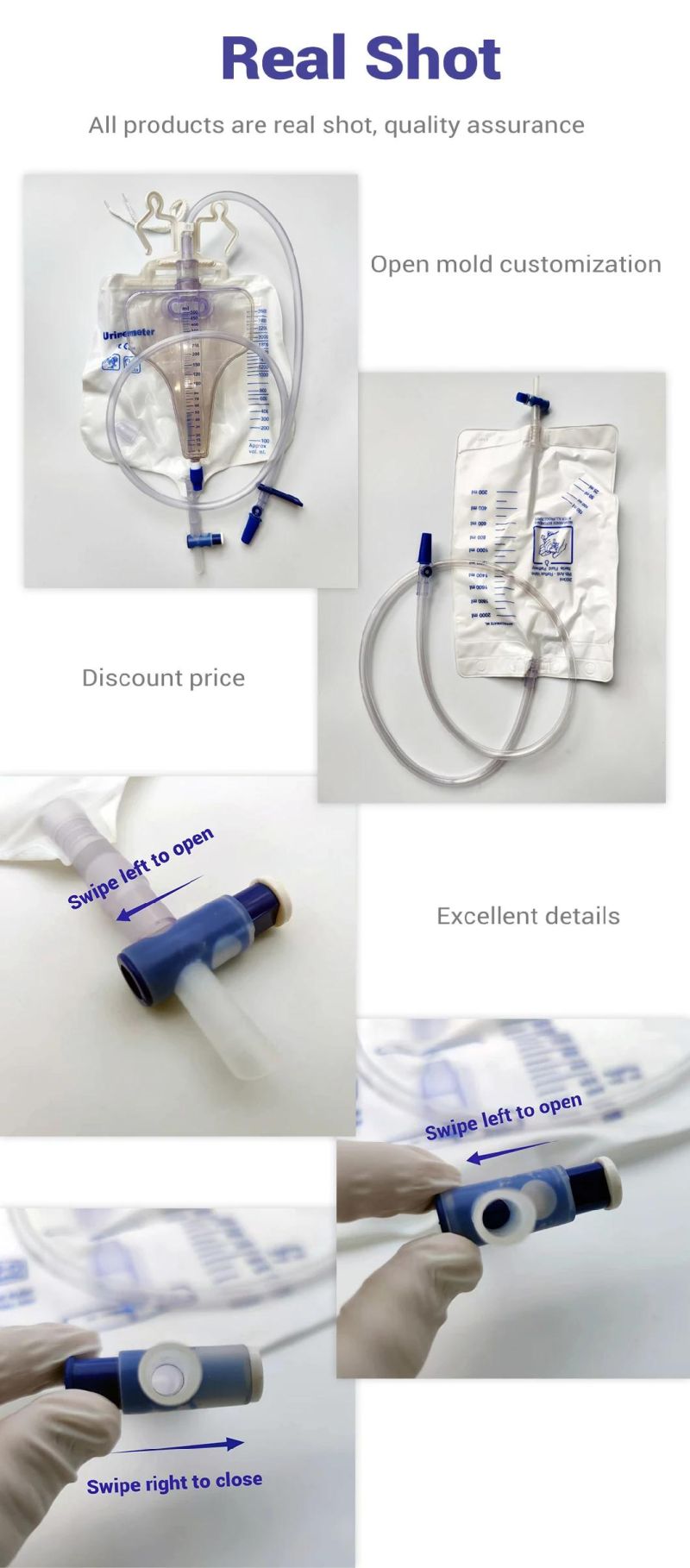 Alps Factory Sale Catheter Bag Urine Collection Nephrostomy PEE 1200ml Urobag