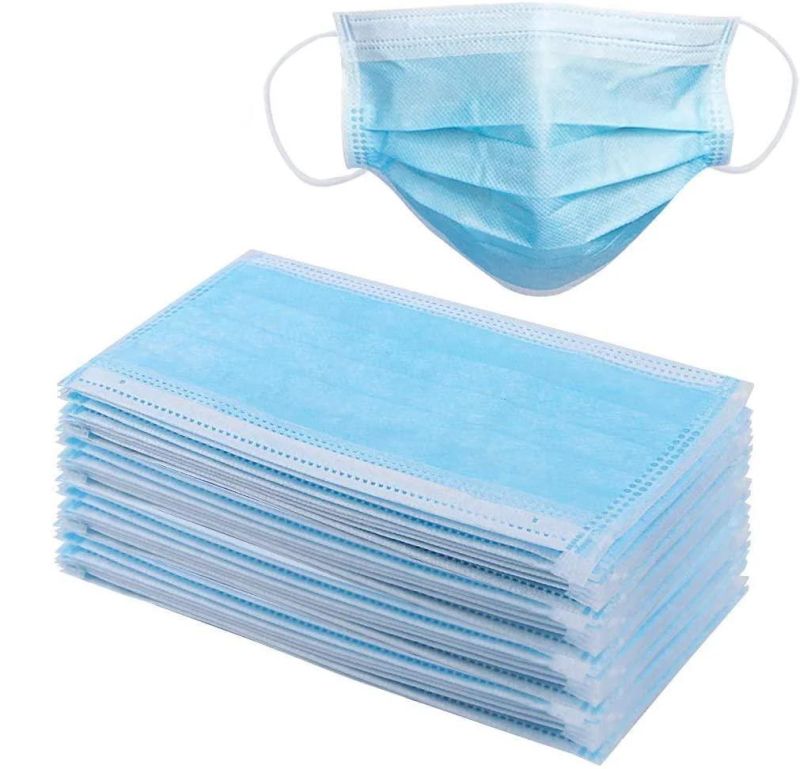 3 Ply FDA 510K CE En14683 Approved Anti Virus Dust Non Woven Fabric Blue Disposable Hospital Medical Protective Safety Face Mask