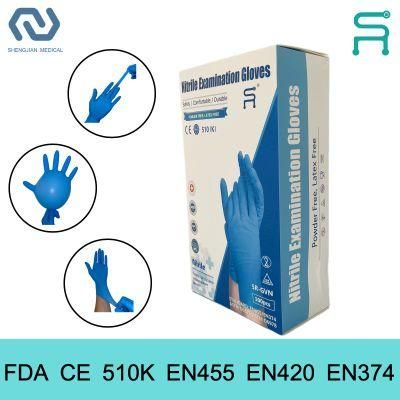 En455 510K Nitrile Gloves Powder Free Disposable Nitrile Examination Gloves