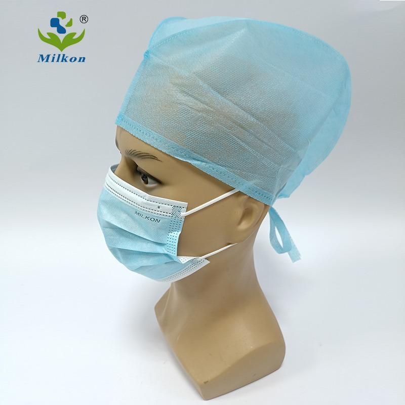 Disposable PP Non Woven Strip Clip Cap Bouffant Head Cover Hair Net Surgical Doctor Hat Round Mob Cap