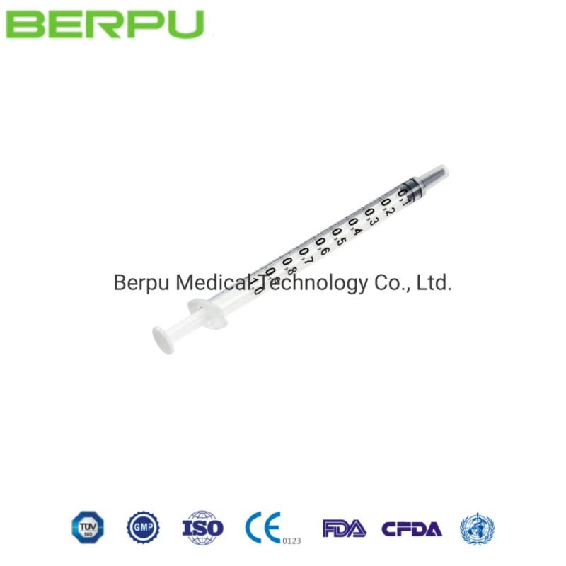 Berpu Eo Sterile Disposable Three Part Luer Lock Luer Slip Central Type Eccentric Type Hypodermic Syringe Injection Syringe with Size 1-60ml CE ISO FDA