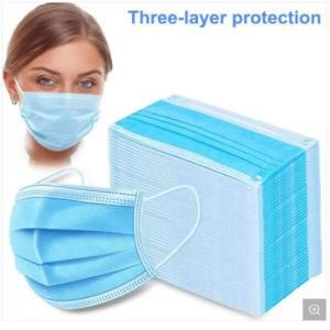 Disposable Antivirus Anti Dust Pfe 97%+ Bfe 90%+ Protective Non-Woven 3 Ply Blue Face Masks