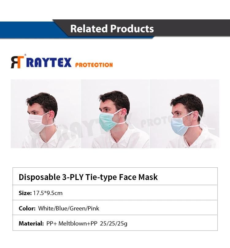 En 14683 Disposable Non Woven 3 Ply Face Mask with High Quality Bfe99 3 Ply Face Mask