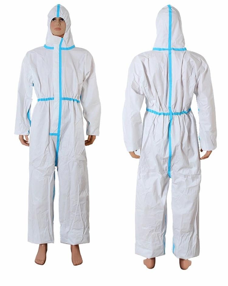 Non-Woven Fabric Surgical Gown CE Disposable Protective Coverall with Logo Printing in China