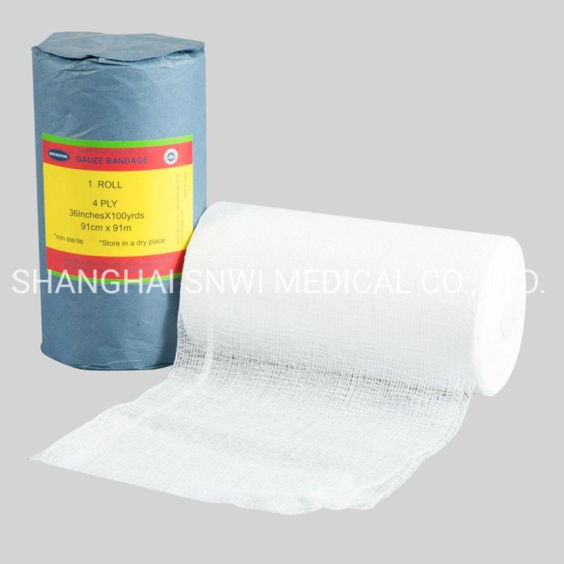 Disposable Medical Supply Non-Sterile Absorbent Gauze Cotton Wool Roll Approved by CE ISO