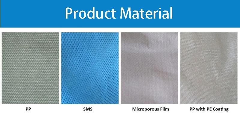 Waterproof Disposable Surgical Nonwoven SMS Lab Coat Elastic Wrists