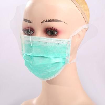 Fashion Disposable 3ply Protective Eye Shield Face Mask with Anti Fog Adult Visor Face Shield Transparent