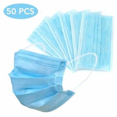 Manufacturer CE En14683 Type Iir Earloop 3 Ply Surgical Medical Blue Disposable Face Mask