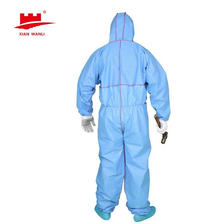 Anti-Dust Disposable Waterproof Safety Suit Medical Nonwoven Protective Clothing Coverall Suit with Shoe Cover