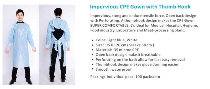 Kids Adult Protective CPE Gown Waterproof Suit Antivirus FDA Certified