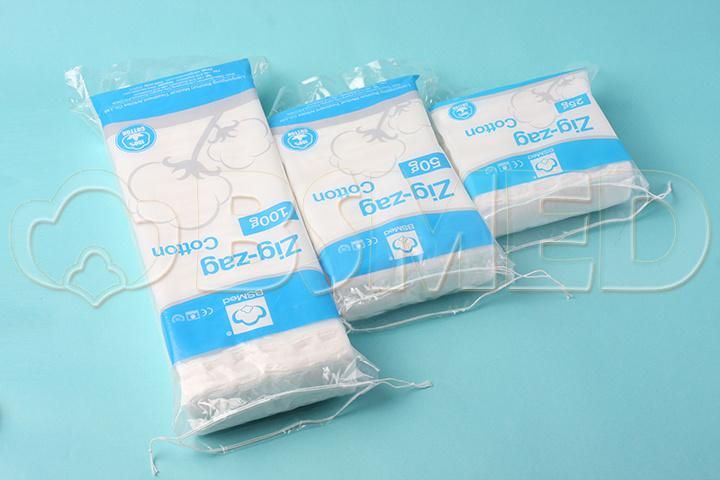 Professional Supplier of Absorbent Medical Pre-Cut Zig-Zag Cotton