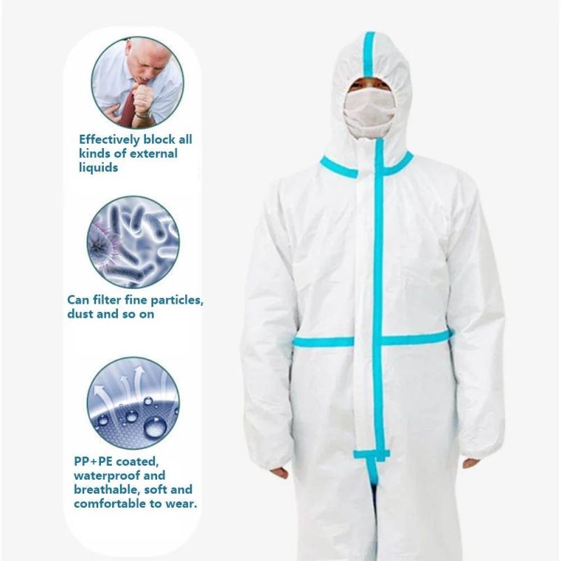 En14126 AAMI Level 4 PP PPE Isolation Coverall Kits Clothes Disposable Medical Protective Clothing