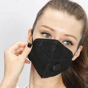 Ce Black Folded Kn95 Face Mask with Valve