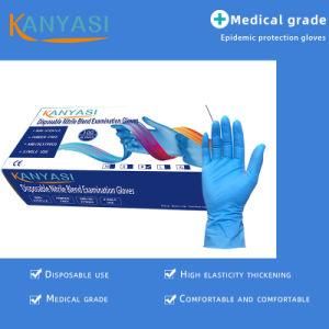 Hot Selling Wholesale High-Quality Non-Sterile Disposablei Waterproof Oil Proof Powder Free Blue Nitrile Gloves