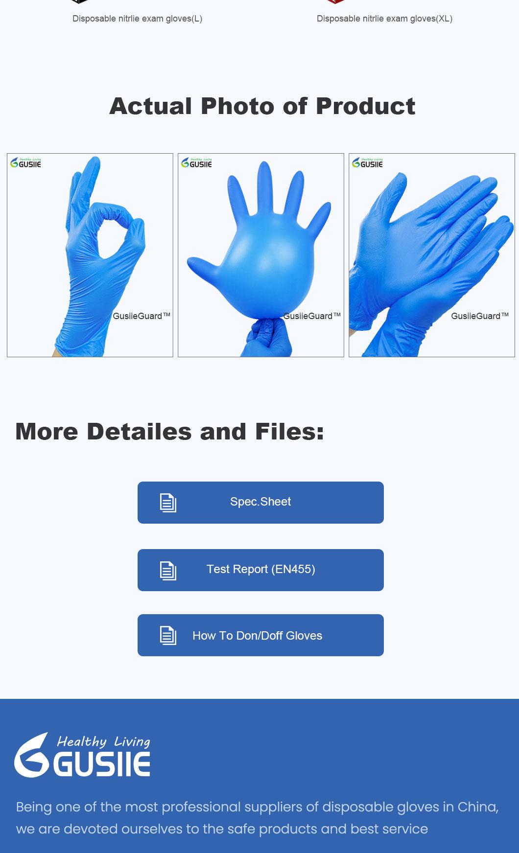 Medical Nitrile Examination Gloves Powder Free 100pct Per Box