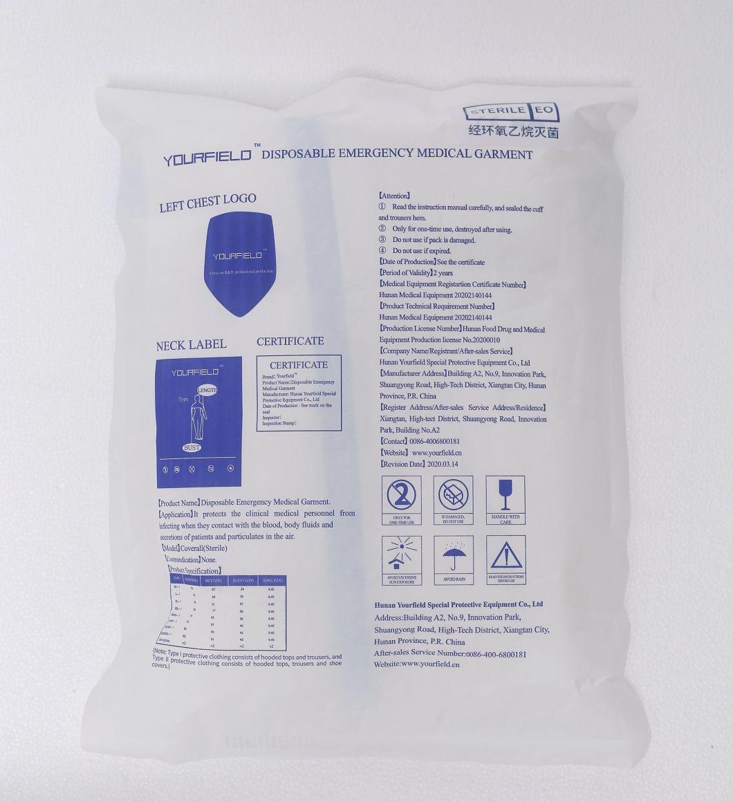 SMS Sterile Disposable Protection Coveralls Without Shoe Cover