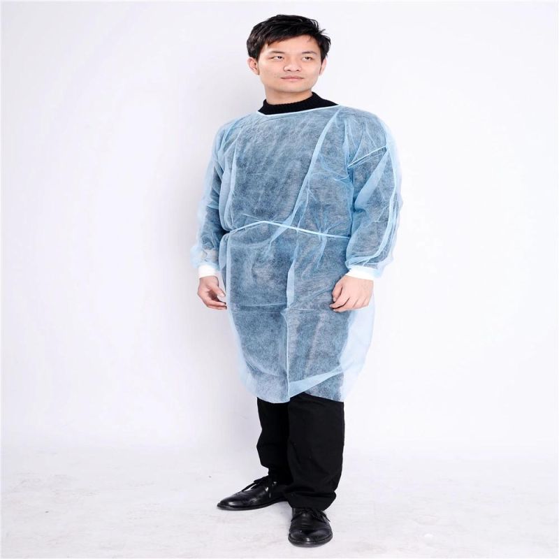 Quality Nonwoven Polypropylene Isolation Gown with Elastic Cuffs