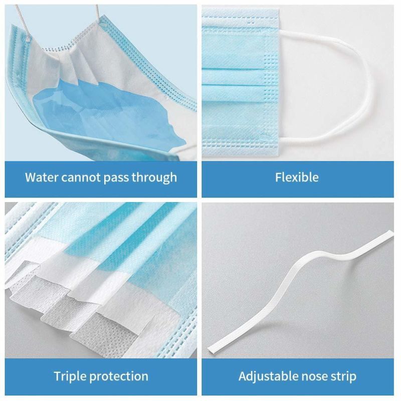 Disposable Protective Mask Non-Woven 3 Ply