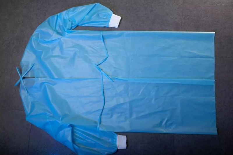 Disposable Medical Isolation Gown AAMI Level 1 Pppe Non-Woven Fabric 45g