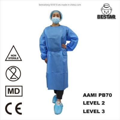 AAMI PB70 Level 2 Disposable Medical SMS Isolation Gown