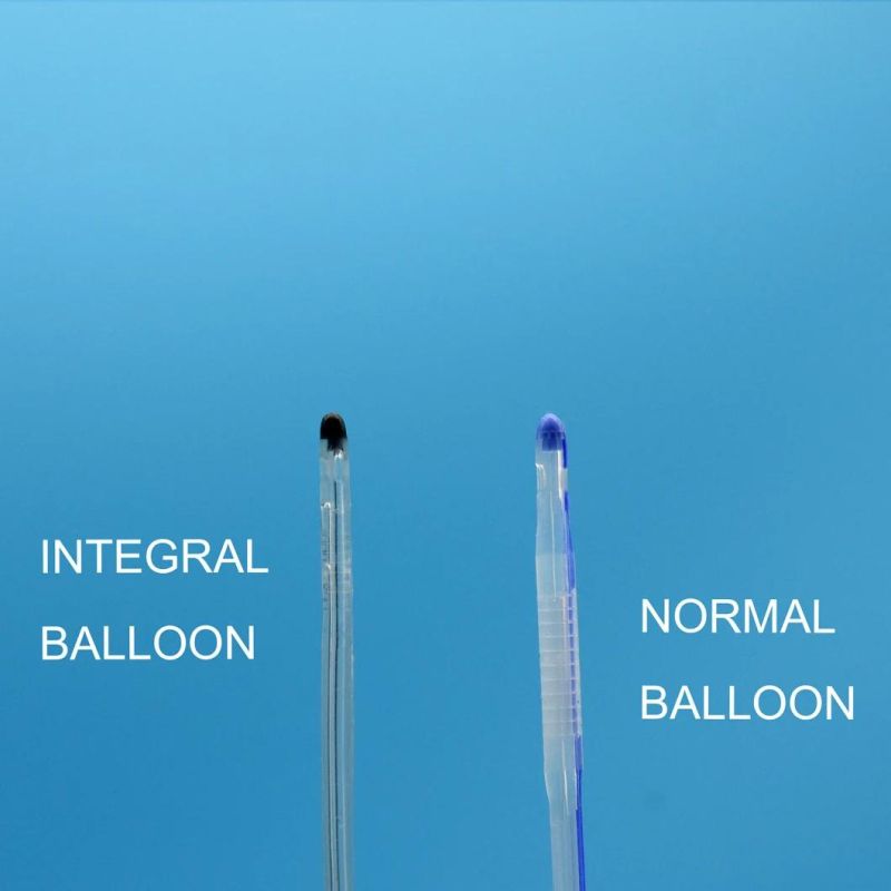 Silicone Foley Catheter Integrated Flat Balloon with Unibal Integral Balloon Technology Round Tipped Urethral Use