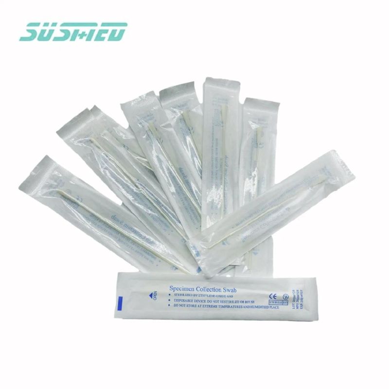 Disposable Medical Nasopharyngeal Oral Sterile Nasal Flocked Swab
