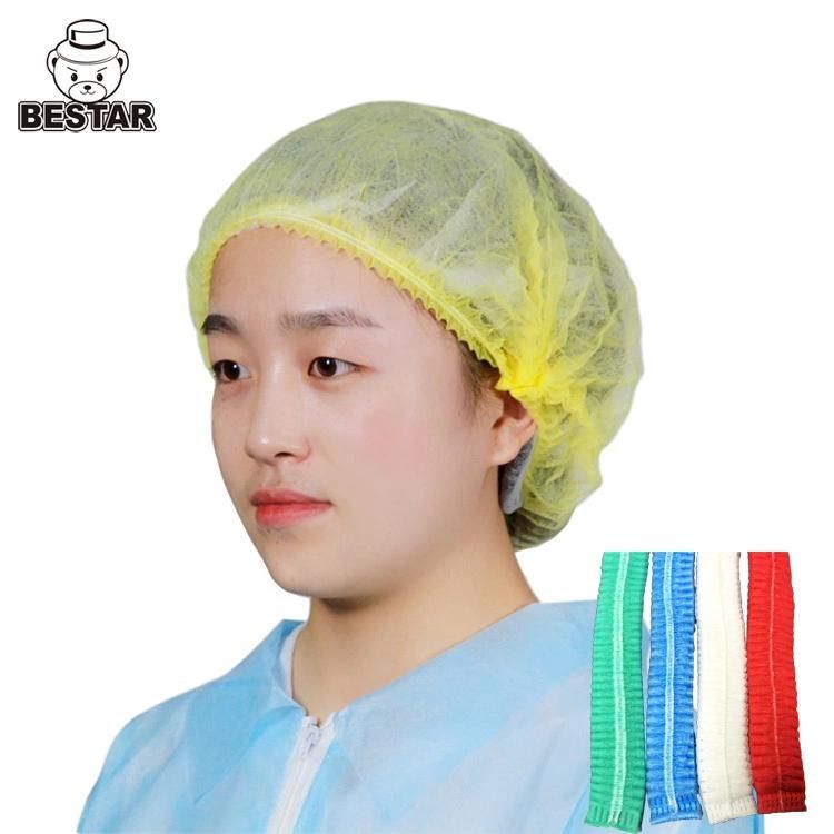 Food Processing Medical Hygiene Rule Disposable Nonwoven Hairnet Clip Cap Mob Cap Beret Cap Surgical Cap