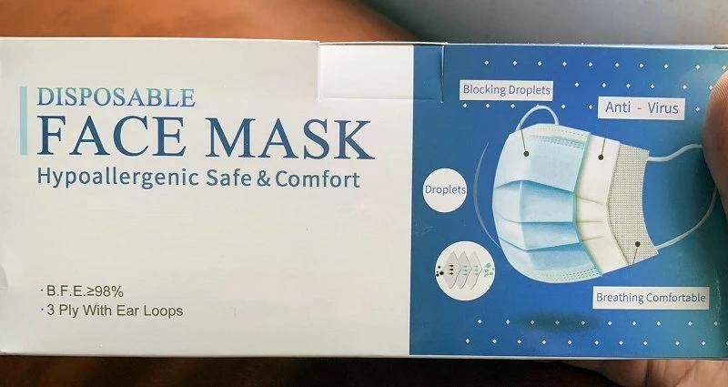 Disposable 3ply Face Mask with Earloop Disposable Face Mask