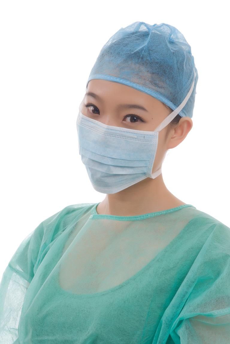 En14683 Typeiir Blue Disposable Medical Face Mask with Earloop Excellent Filtration 3ply Surgical Face Mask