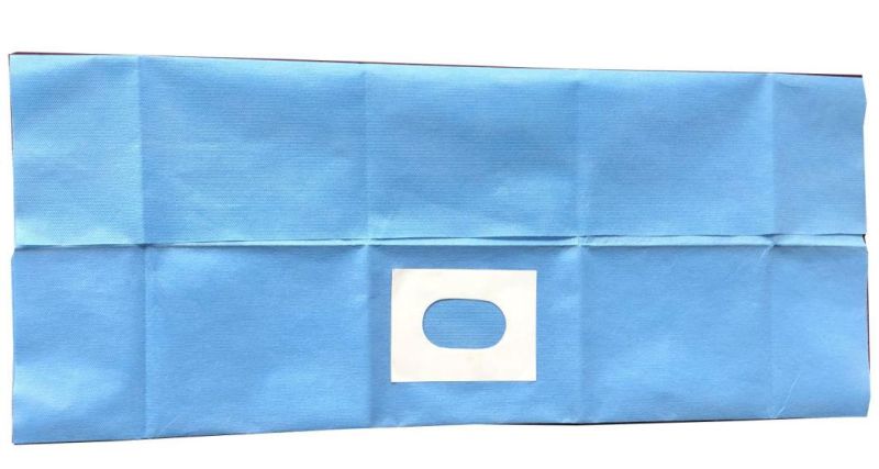 Sterile Disposable SMS Non Woven Fenestrated Drape Sizes 90X90 Cm