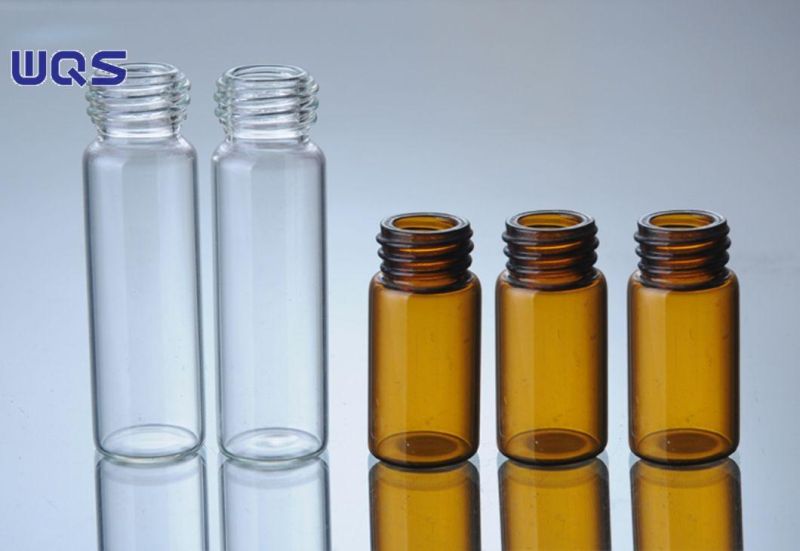 Lab Medical Threaded Screw Top Tubular Clear/Brown Glass Bottles