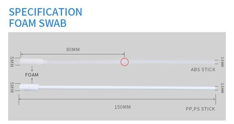 New Design Cleaning Foam Medical Sterile Swabs with Plastic Sticks