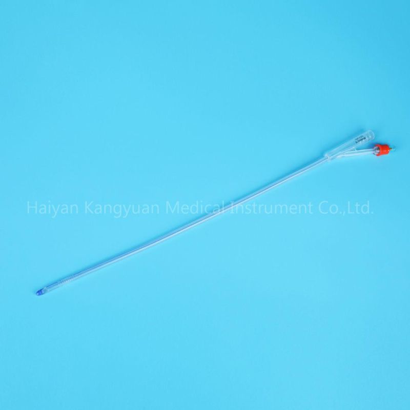 Integrated Flat Balloon Silicone Urinary Catheter with Round Tip, Tiemann Tip, Open Tip, 2 Way, 3 Way Uretheral or Suprapubic Use Integral Flat