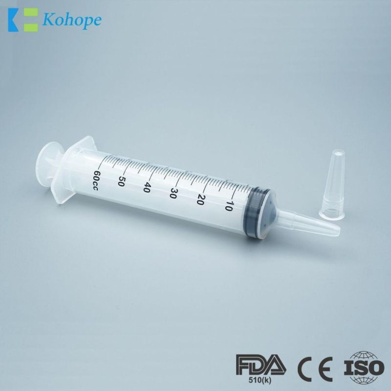 Disposable Medical Instrument Transparent 100ml PP Irrigation Syringe