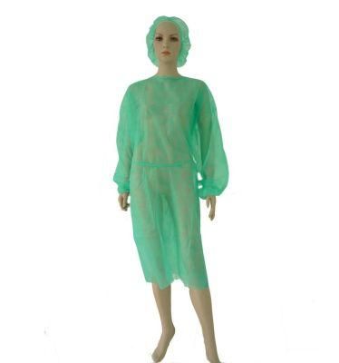 Stocks PP25GSM Cheap Disposable Isolation Gown with Elastic Cuff