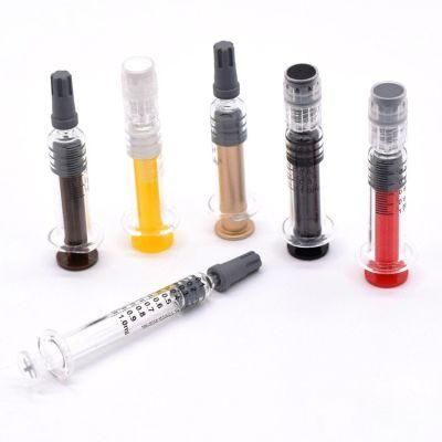 1ml Oil Luer Lock Glass Prefilled Syringe with Metal Plunger Gold Silver