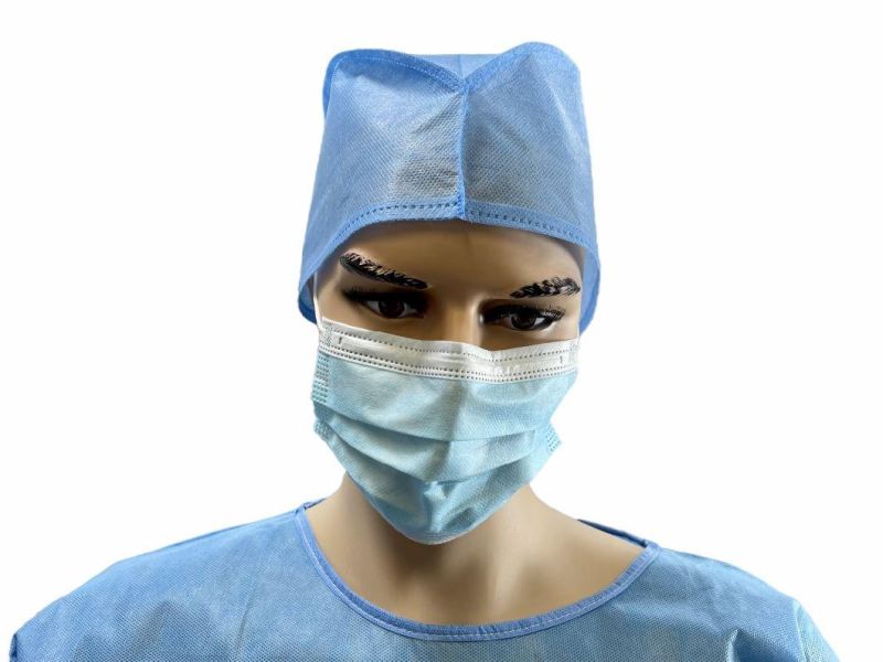 Multicoloured Disposable Anti-Slip Non Woven Cap Doctor Cap with Elastic