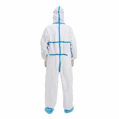 Non-Woven Fabric Disposable Protective Coverall in China for Adult with Logo Printing