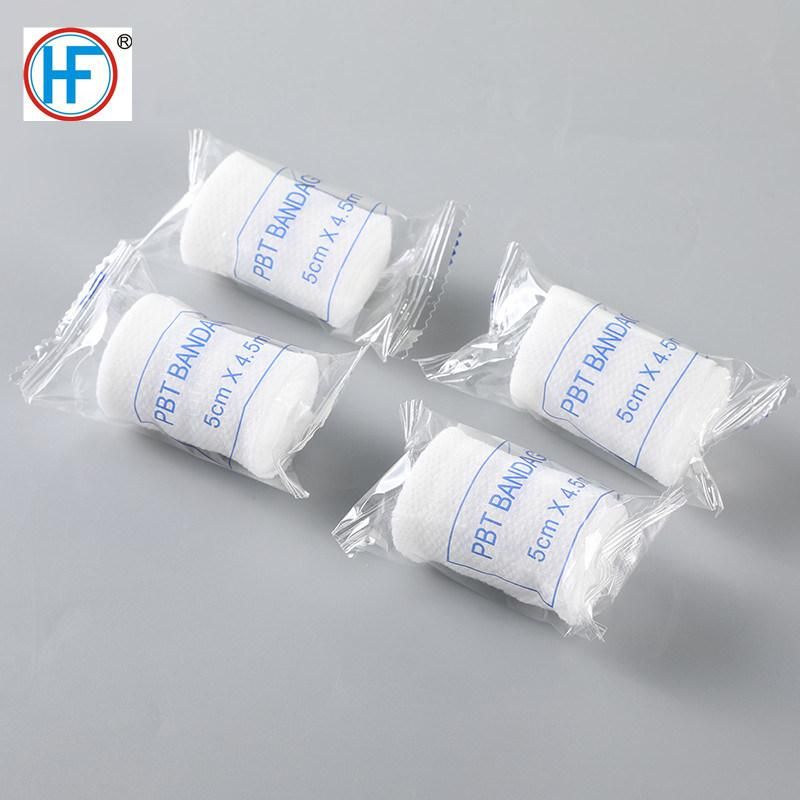 Mdr CE Approved 100% Polyester Instant Absorption PBT Conforming Bandage with Woven Edges