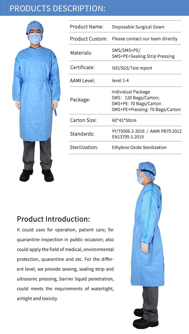 Factory Eo Gas Sterile Medical Scrubs Non Woven Disposable Scrub Suit for Hospital