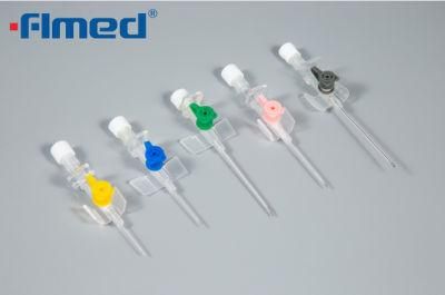 Disposable Medical IV Cannula IV Catheter with Port and Wings