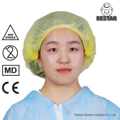 CE Certified Mdr EU2017/745 Disposable Spp Polypropylene Breathable Medical Cap/ Mob Cap/Clip Cap /Beret Cap/Hairnet for Hospital